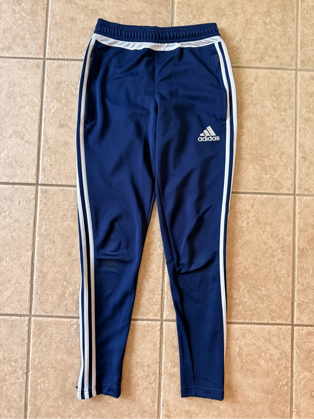Adidas - Climacool Track Pants Navy Blue Striped Joggers (XS)